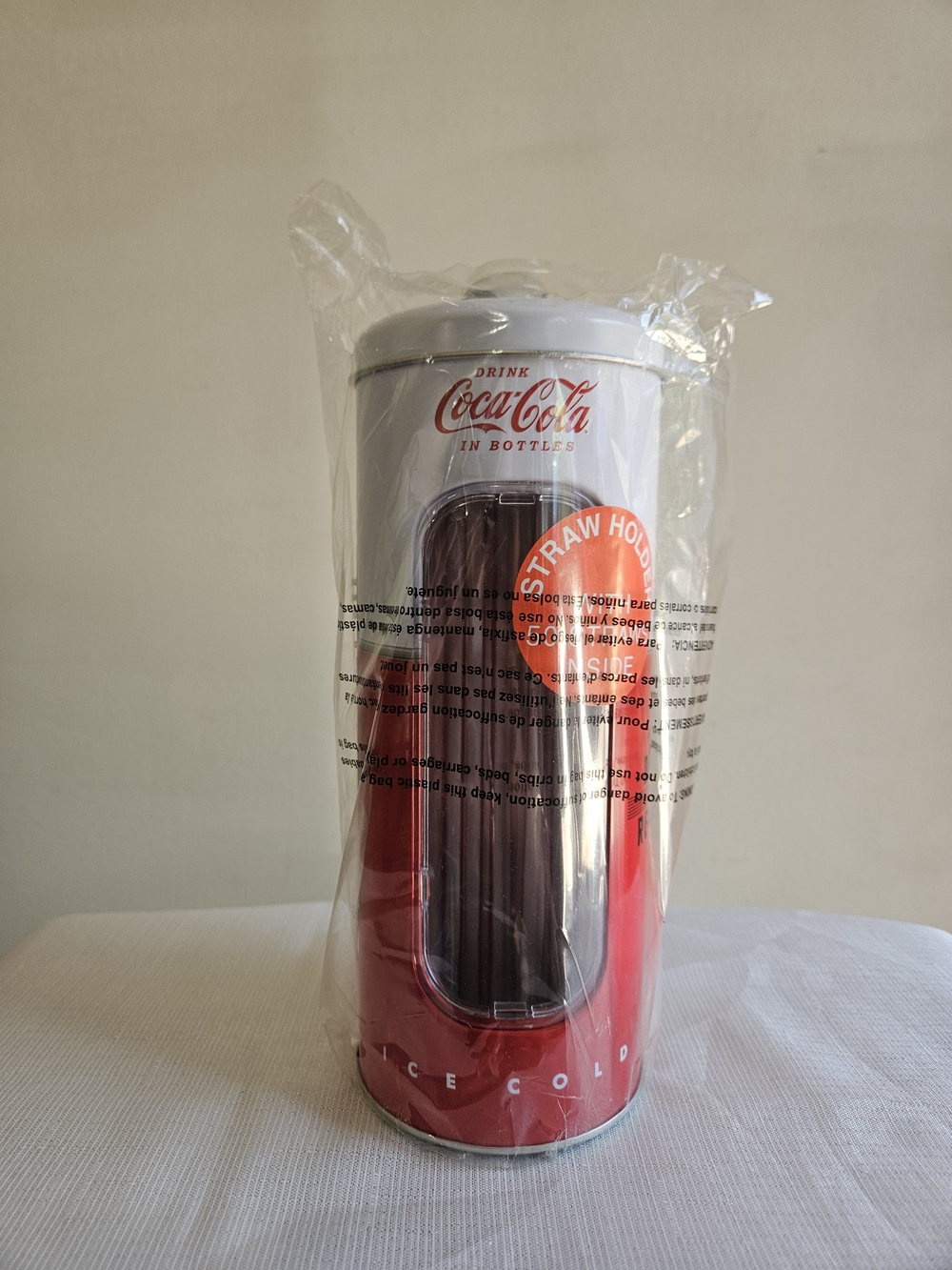 Coca-Cola Tin Straw Holder
